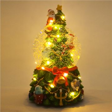JARLL赞尔飘雪花带灯发光圣诞树水晶球音乐盒八音盒创意圣诞节新年礼物