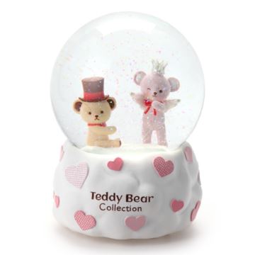 泰迪飘雪花带灯水晶球八音盒音乐盒创意生日七夕情人节礼物送女生