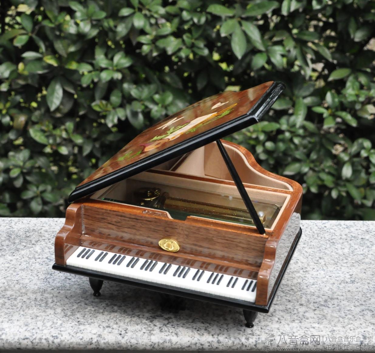 雷曼士50音木质钢琴音乐盒八音盒首饰盒Y50M8高档创意送女生日礼物精品 
