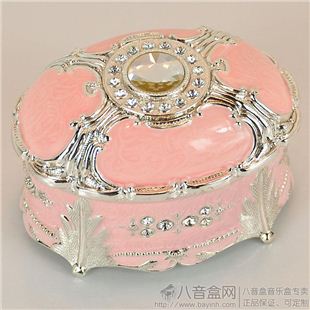 日本进口Sankyo18音椭圆形合金珠宝首饰盒八音盒音乐盒 结婚生日创意礼物 送女友礼物
