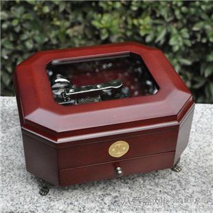 进口Sankyo30音唱片机木质音乐盒八音盒高档商务创意送女生日礼物精品