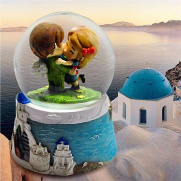 七彩灯声控八音盒水晶球音乐盒创意甜蜜浪漫情人节送男女生日礼物精品