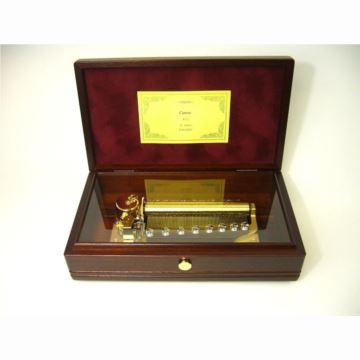 日本进口Sankyo72音高当木质珠宝首饰盒八音盒音乐盒创意生日商务礼品