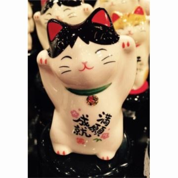 进口日本北海道小樽音乐盒旋转陶瓷可爱招财猫八音盒摆件情侣生日礼物