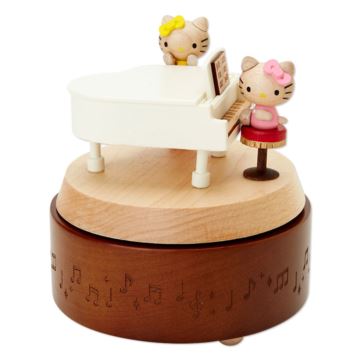 进口日本音乐盒hellokitty弹钢琴八音盒圣诞情人新年儿童生日特别礼物