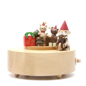Jeancard台湾木质旋转老公公八音盒音乐盒创意圣诞节日礼物送男女朋友