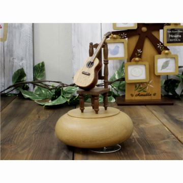 日本进口sankyo18音高档木质吉他八音盒音乐盒创意结婚生日礼物